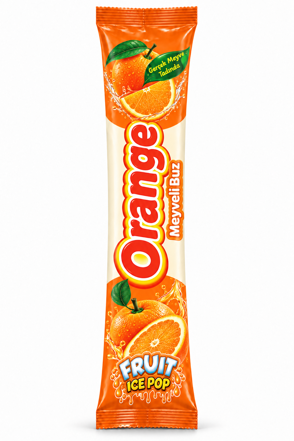 Portakal Icepop — tek ürün, ambalajın tamamı